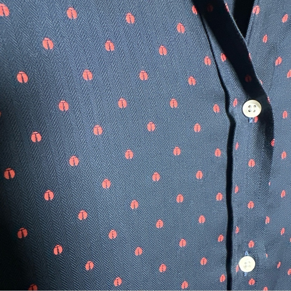Grayson The Hero Button Up Longsleeve Shirt Lady Bug Women’s Sz 4 Large Coastal - Picture 7 of 12